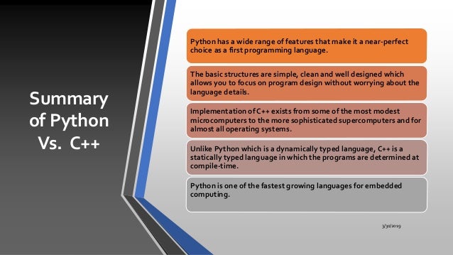 Difference between python and c++