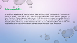Difference between python and cython | PPT