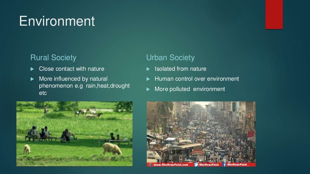 Difference between rural and urban society