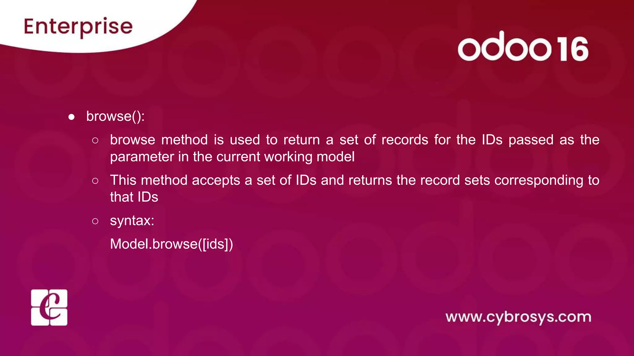 Difference Between Search and Browse in Odoo 16 | PPT