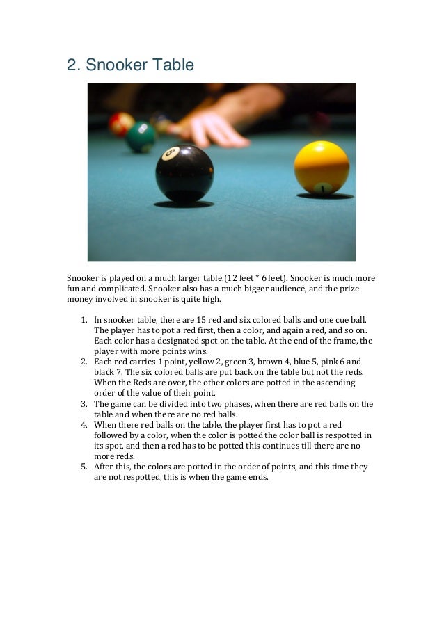Difference between snooker and billiards vs pool tables