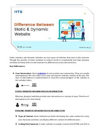 Difference between Static Website and Dynamic Website