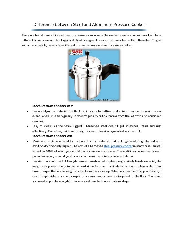 Difference between steel and aluminum pressure cooker