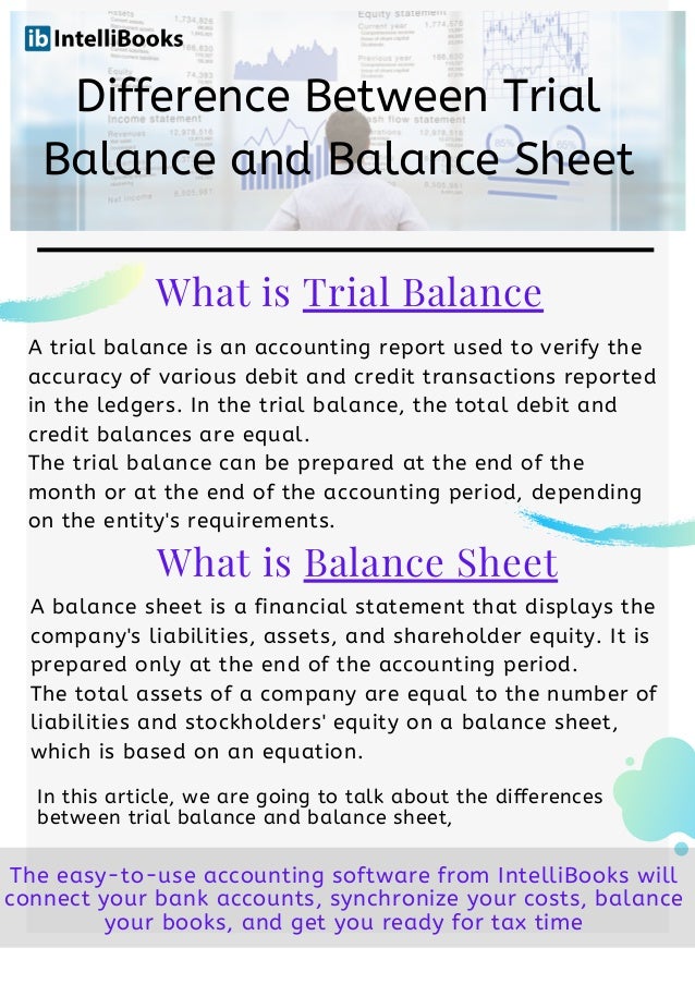 Difference Between Trial Balance and Balance Sheet
