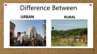 Difference Between
URBAN RURAL