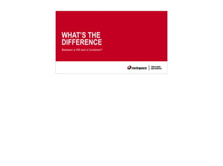 What's really the difference between a VM and a Container? | PPT