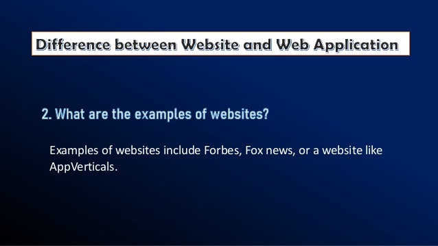 Difference between website and web application | PDF