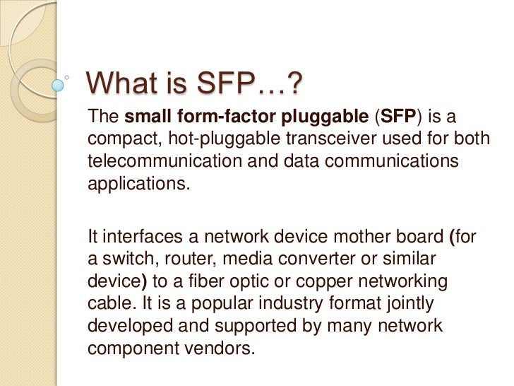 Difference Between XFP & SFP