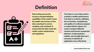 Difference between Data Testing and Test Data | PDF
