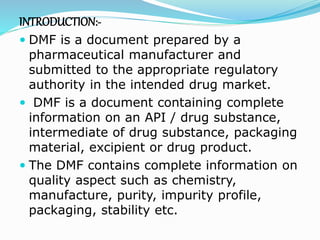 Difference european drug master file & us drug master file | PPTX