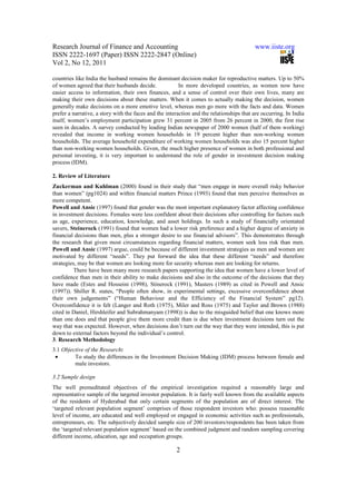 Difference in gender attitude in investment decision making in india | PDF