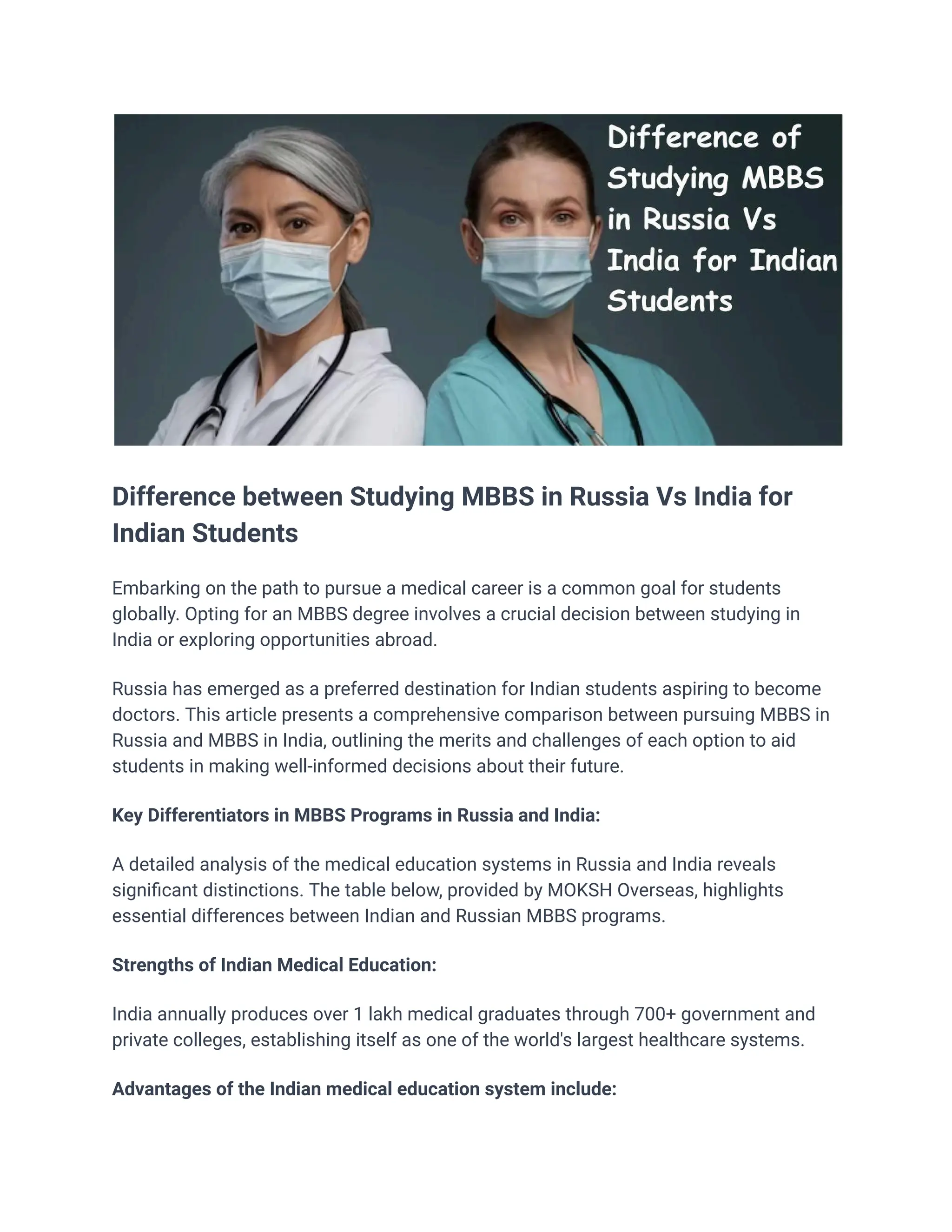 Difference of Studying MBBS in Russia Vs India for Indian Students.pdf