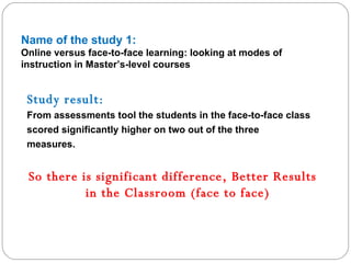 Differences Between Face To Face And Distance Education | PPT