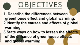 DIFFERENCES BETWEEN GREENHOUSE EFFECT AND GLOBAL WARMING.pptx