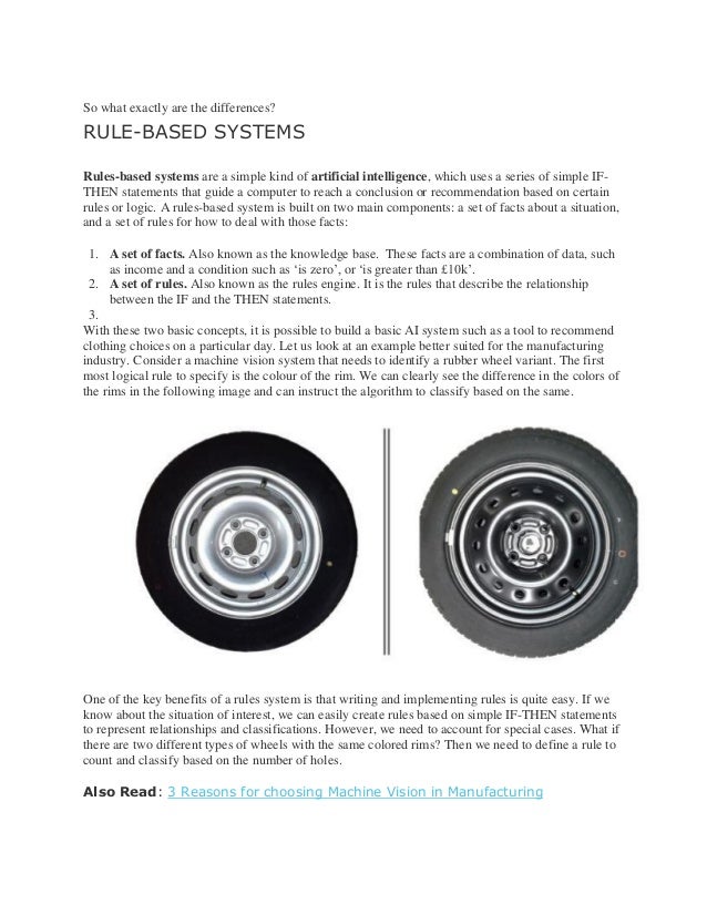 Differences between machine learning and rule based systems