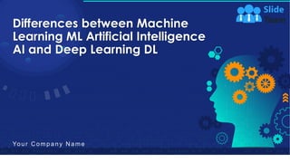 Differences between Machine
Learning ML Artificial Intelligence
AI and Deep Learning DL
Your C ompany N ame
 
