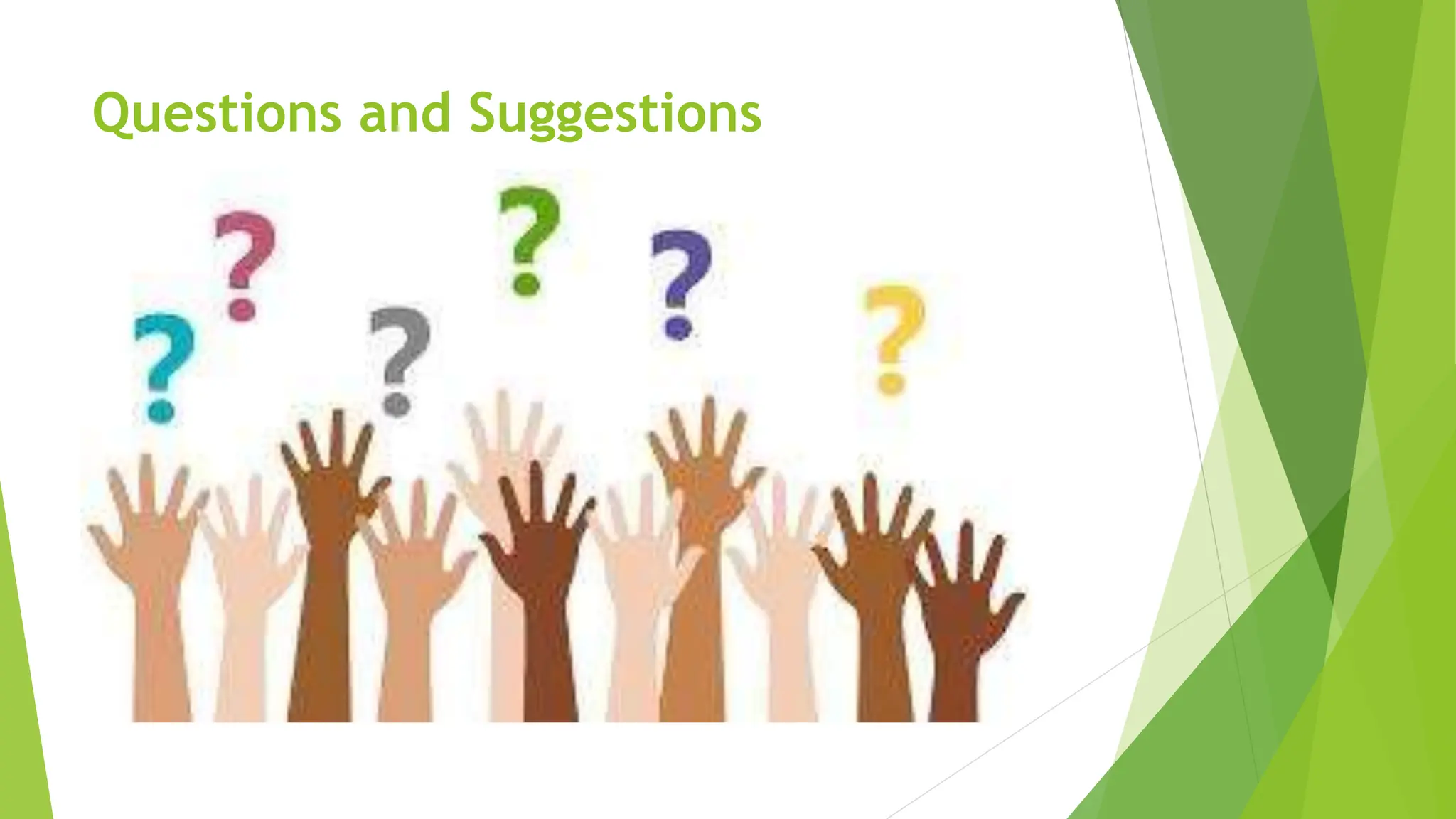 Questions and Suggestions
 