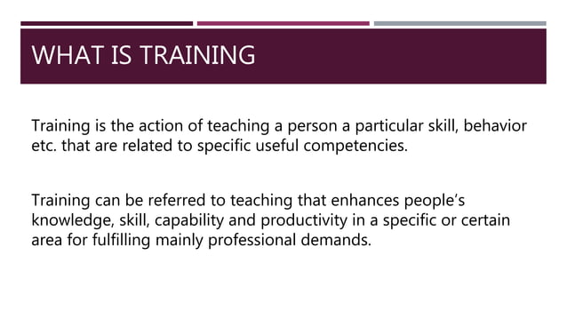 Differences between teaching and training