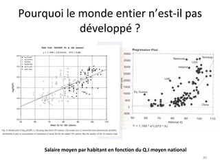 Pourquoi le monde entier n’est-il pas développé ? Salaire moyen par habitant en fonction du Q.I moyen national 