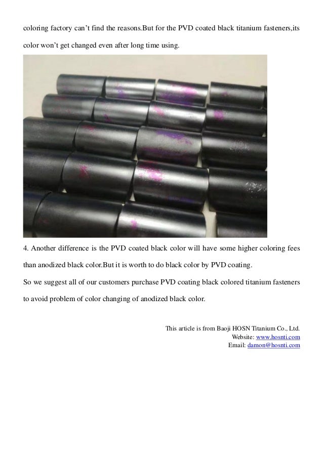 Differences Of Titanium Black Color Which Colored By Anodizing And Pv