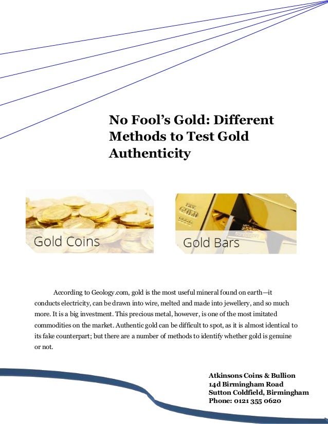 Different Methods to Test Gold Authenticity