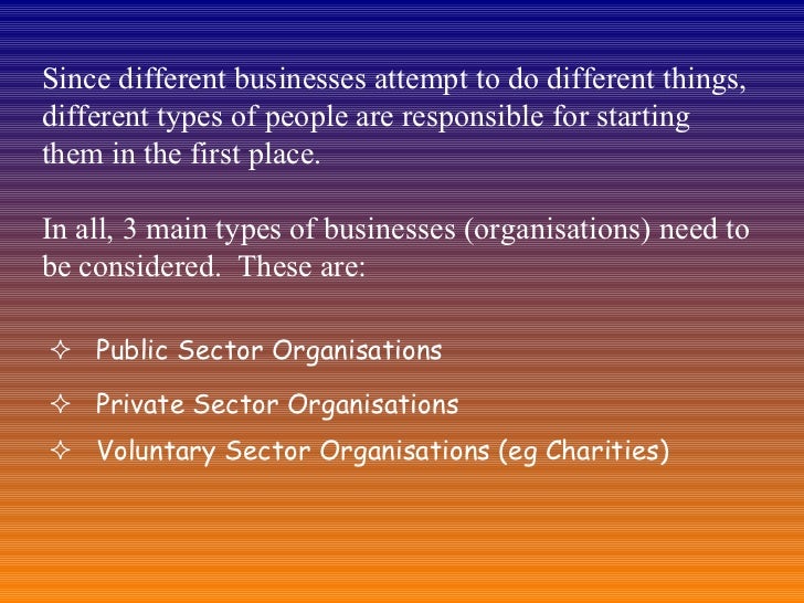 Different Types Of Organisations And Their Purpose Different Types of Business Organisation