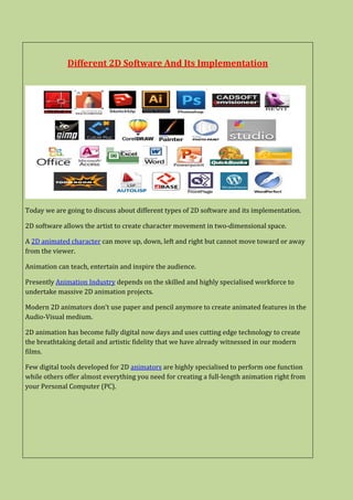 Different 2D Software And Its Implementation | PDF