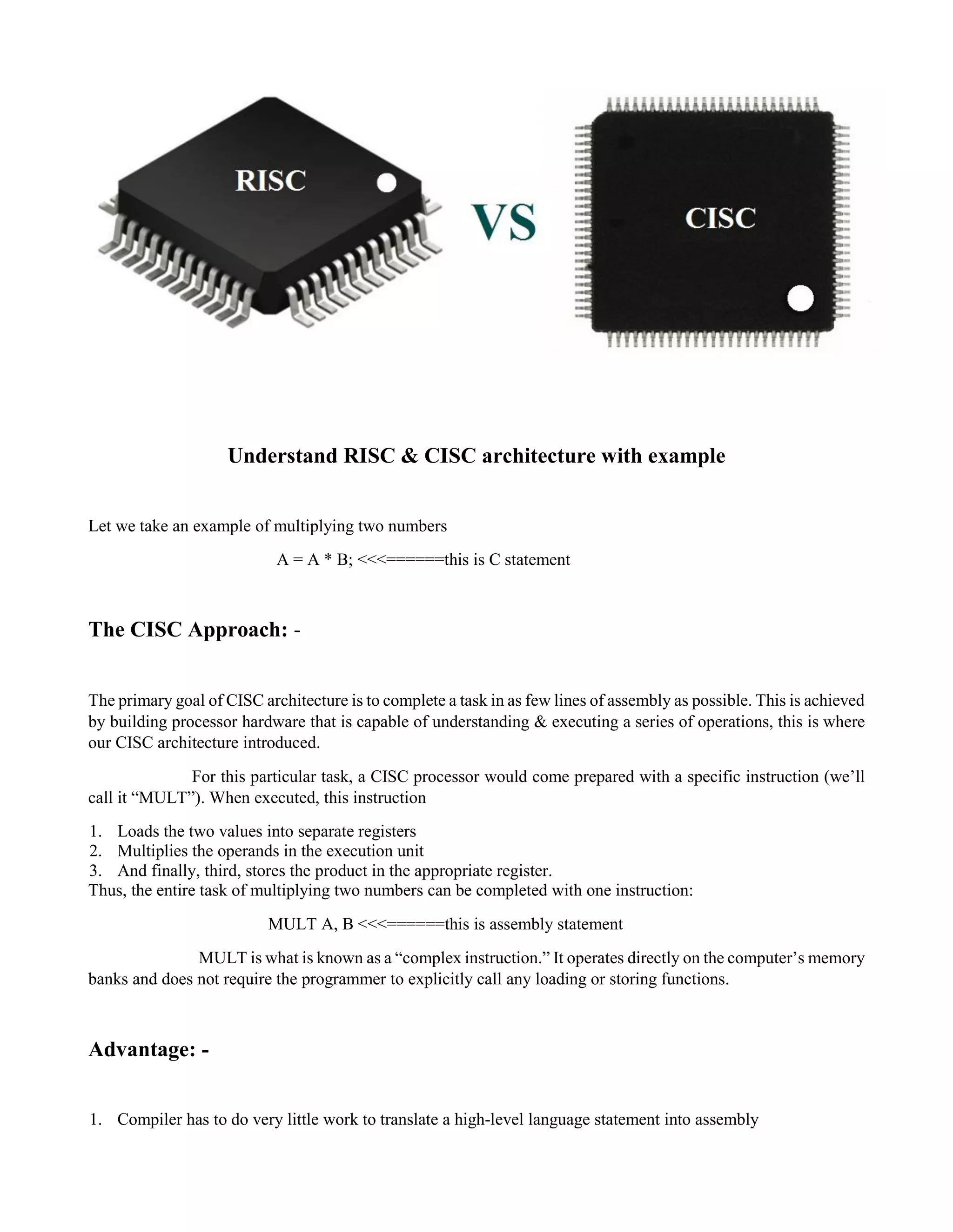 Different addressing mode and risc, cisc microprocessor | PDF