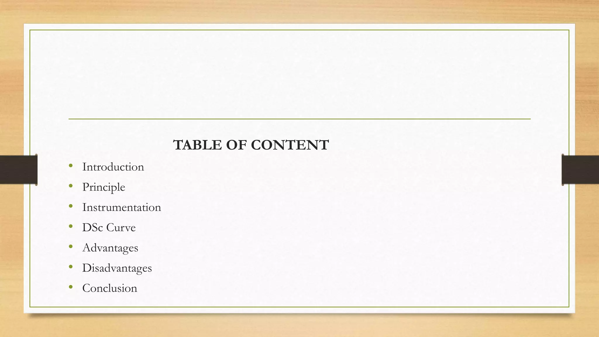 Differentail scanning calorimtetery