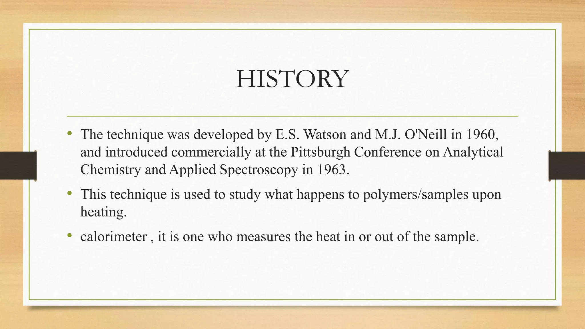 Differentail scanning calorimtetery