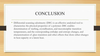Differentail scanning calorimtetery