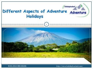 Different Aspects of Adventure
Holidays
1

HOLIDAYBOOKED

http://www.holidaybooked.com/

 