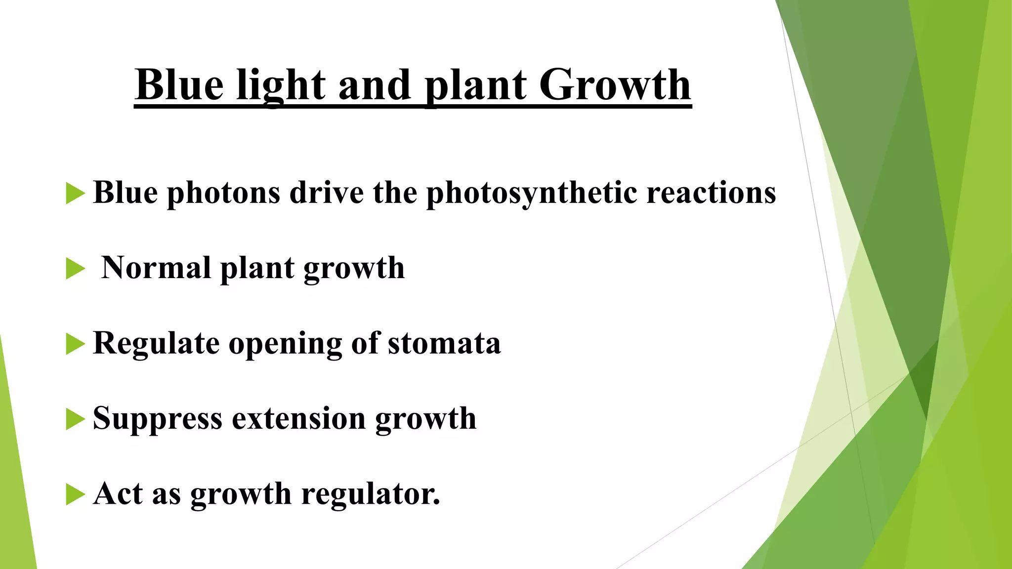 Different aspects of light and their influence on plant growth | PPTX