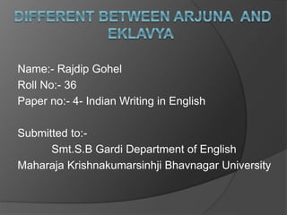 Name:- Rajdip Gohel
Roll No:- 36
Paper no:- 4- Indian Writing in English
Submitted to:-
Smt.S.B Gardi Department of English
Maharaja Krishnakumarsinhji Bhavnagar University
 