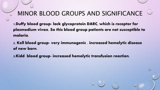 Different blood groups and their significance Slide 17