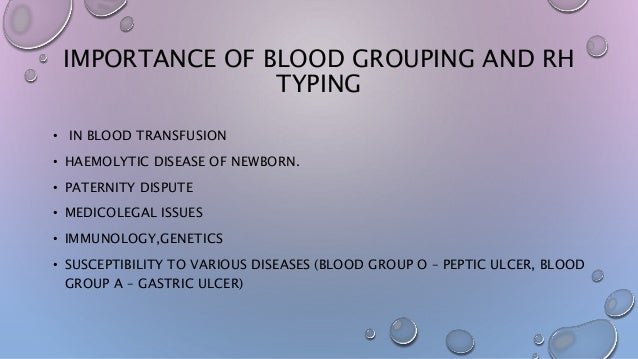 Significance of blood group