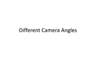 Different Camera Angles
 