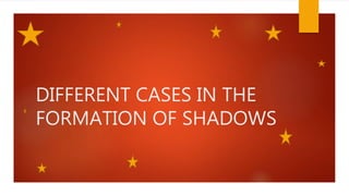 DIFFERENT CASES IN THE
FORMATION OF SHADOWS
 