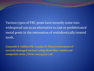 Different clinical applications of bondable reinforcement ribbond in ...