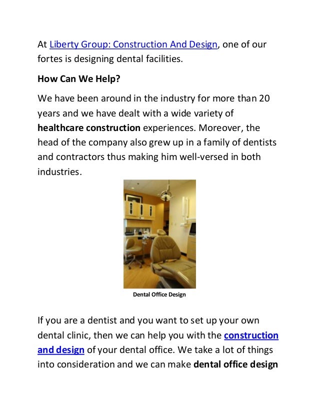 Different construction and design concepts of modern dental healthcare