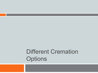 Different Cremation
Options
 