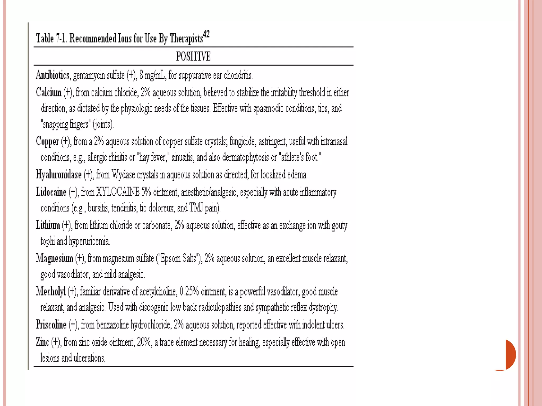 Different currents in low frequency