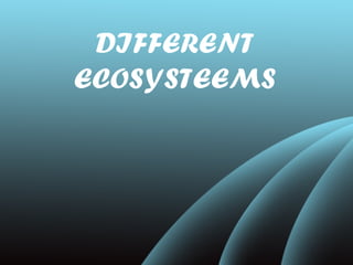 DIFFERENT
ECOSYSTEEMS
 