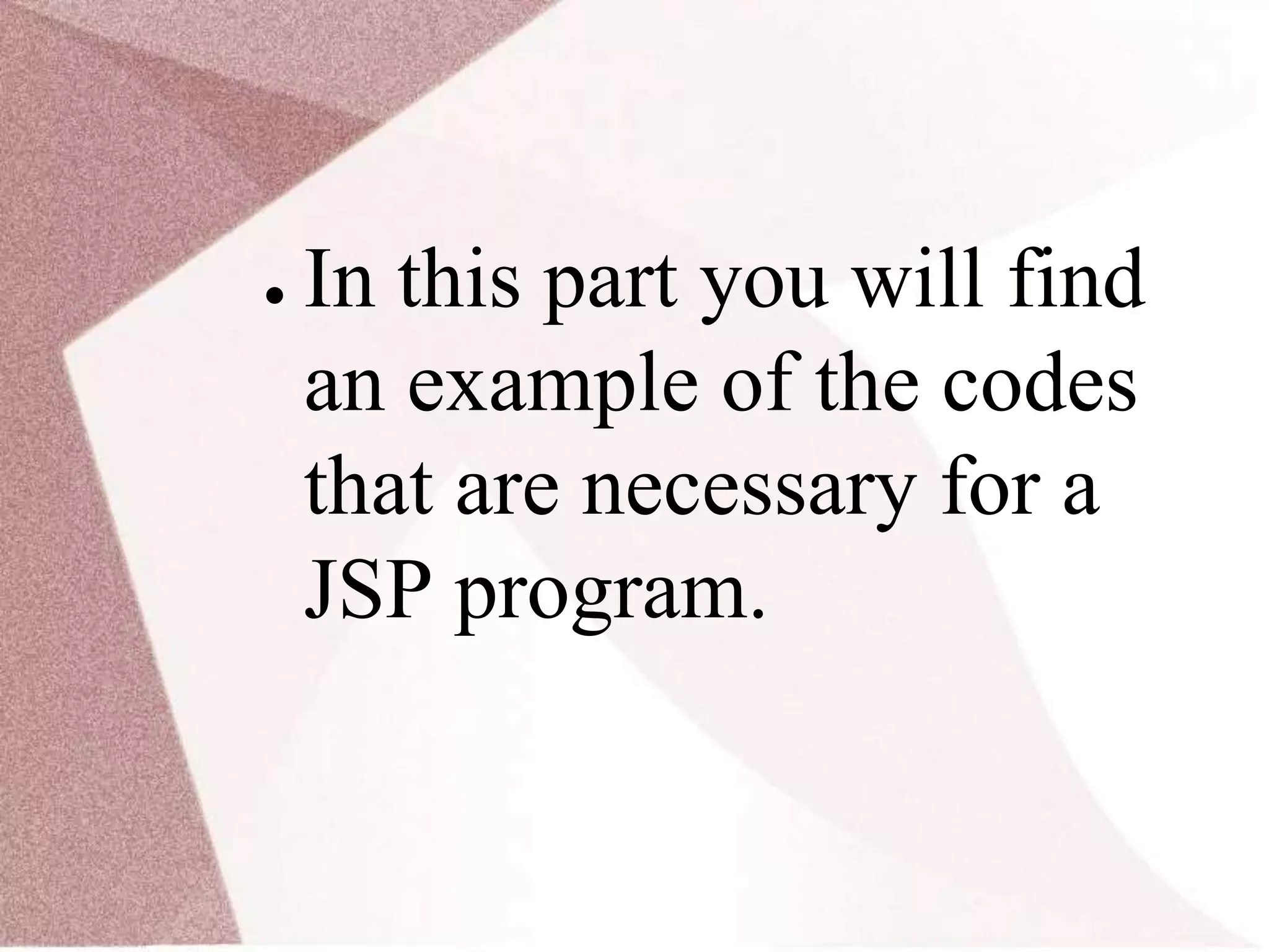 Different examples of jsp codes | PPT