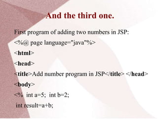 Different examples of jsp codes | PPT