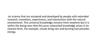 Different Facets of Knowledge and Relationship between Local | PPTX