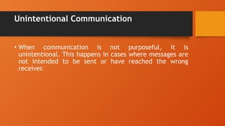 Unintentional Communication Examples THE DIFFERENT FORMS OF COMMUNICATION.pptx