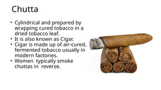 Different forms of smoked tobacco consumption
