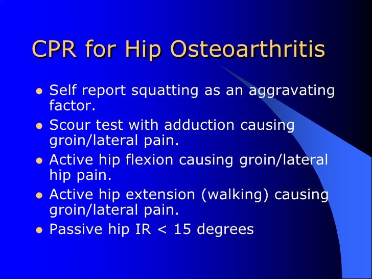 Differential Diagnosis Of The Hip2010