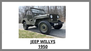 Enter title
Click here to add words Click
here to add words Click here
to add words
Enter title
Click here to add words Click
here to add words Click here
to add words
Enter title
Click here to add words Click
here to add words Click here
to add words
JEEP WILLYS
1950
 